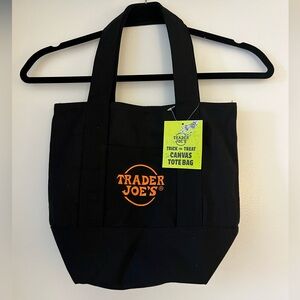 Trader Joe's Mini Black Canvas Tote Bag Fall 2025